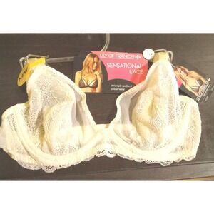 NWT LILY of FRANCE ** SZ 34C unlined underwire BRA 2177002 WHITE